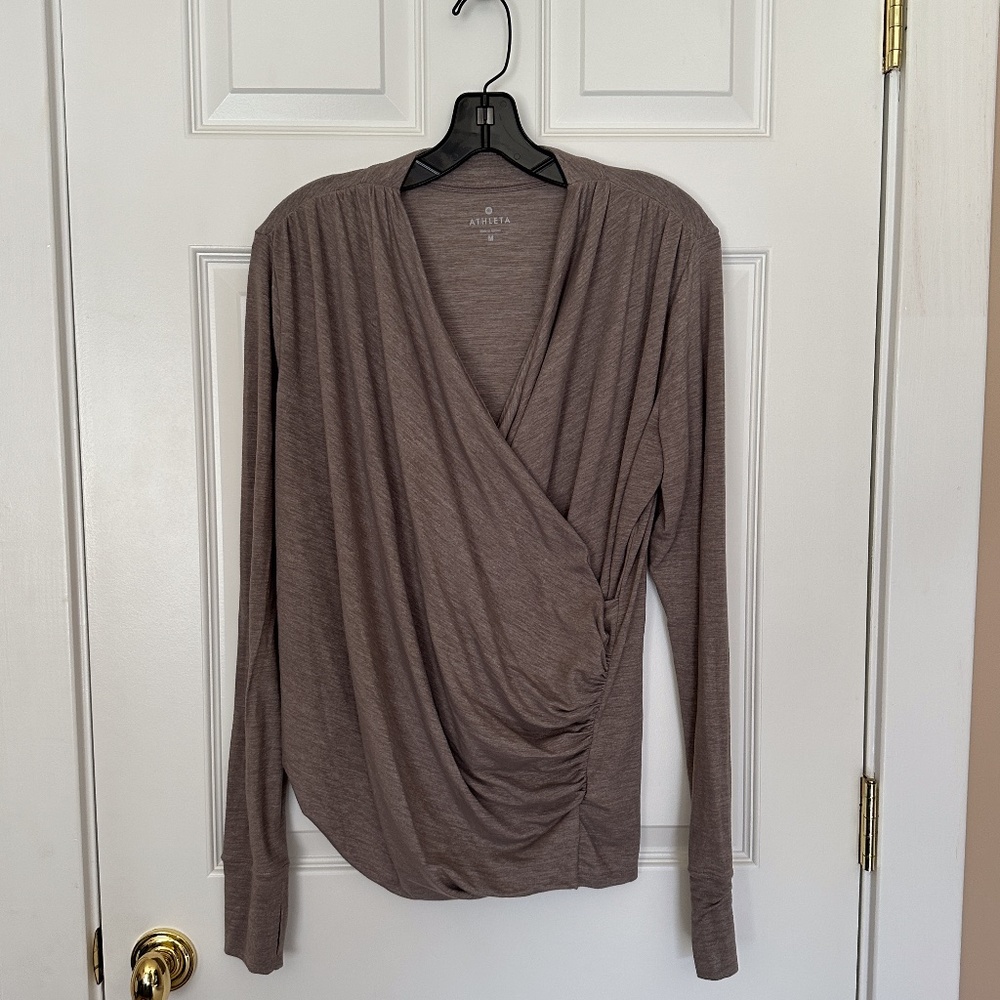 Long sleeve flattering v-neck shirt